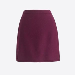 euc jcrew Double-notch wool mini skirt